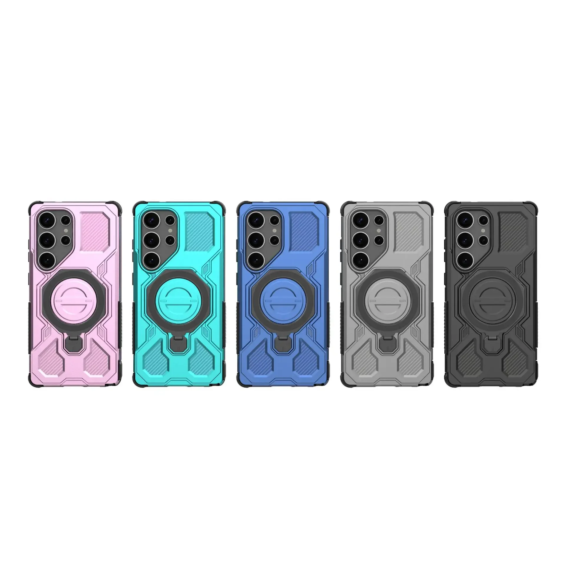 Invisible Stand Phone Case with 360° Rotatable Magnetic Ring Holder - Shockproof PC+TPU Cover