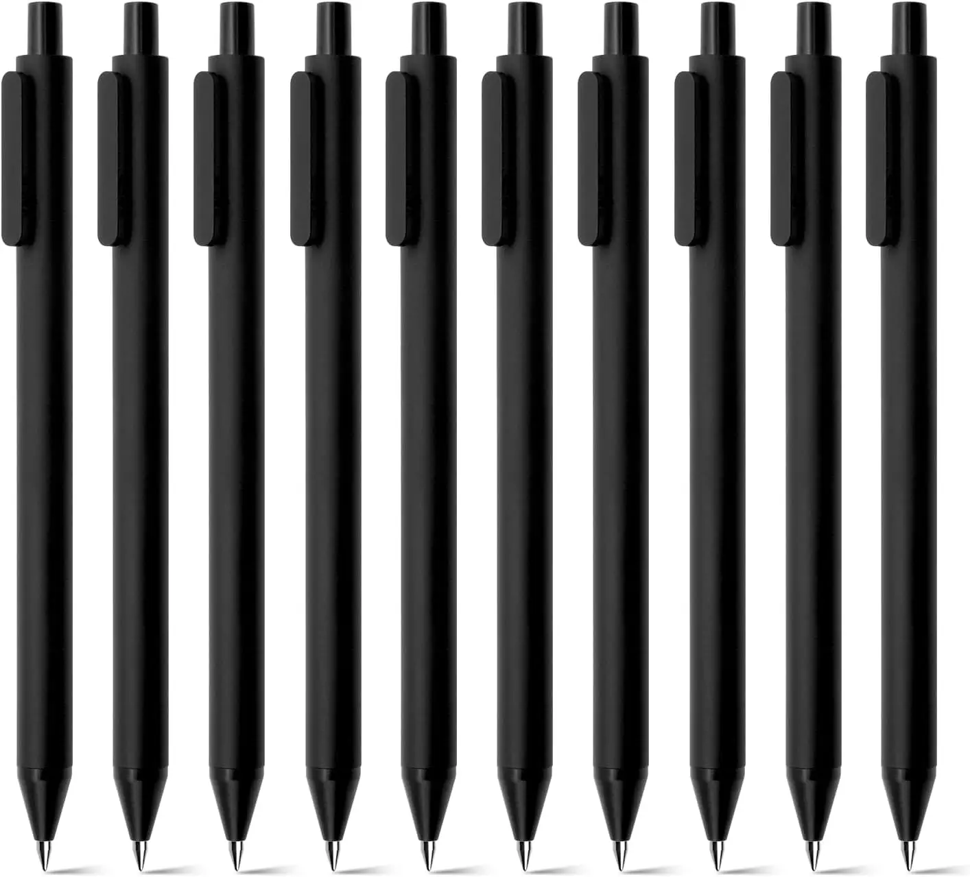 Kaco Pure Refillable Retractable Gel Pen Black Ink 0.5mm Medium Pen Tip 10 Pack Casual Quick-Drying Aesthetic Note Pen Office Su 2
