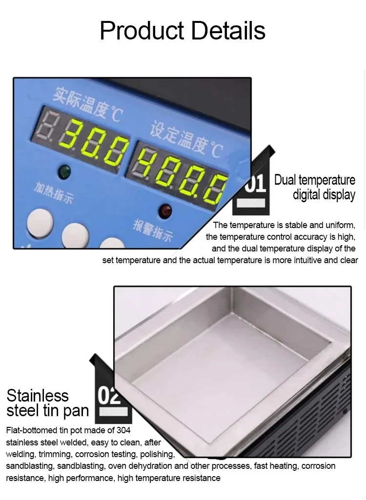 Adjustable Tin Soldering Melting Pot 30-400 Degree Thermoregulation Furnace for