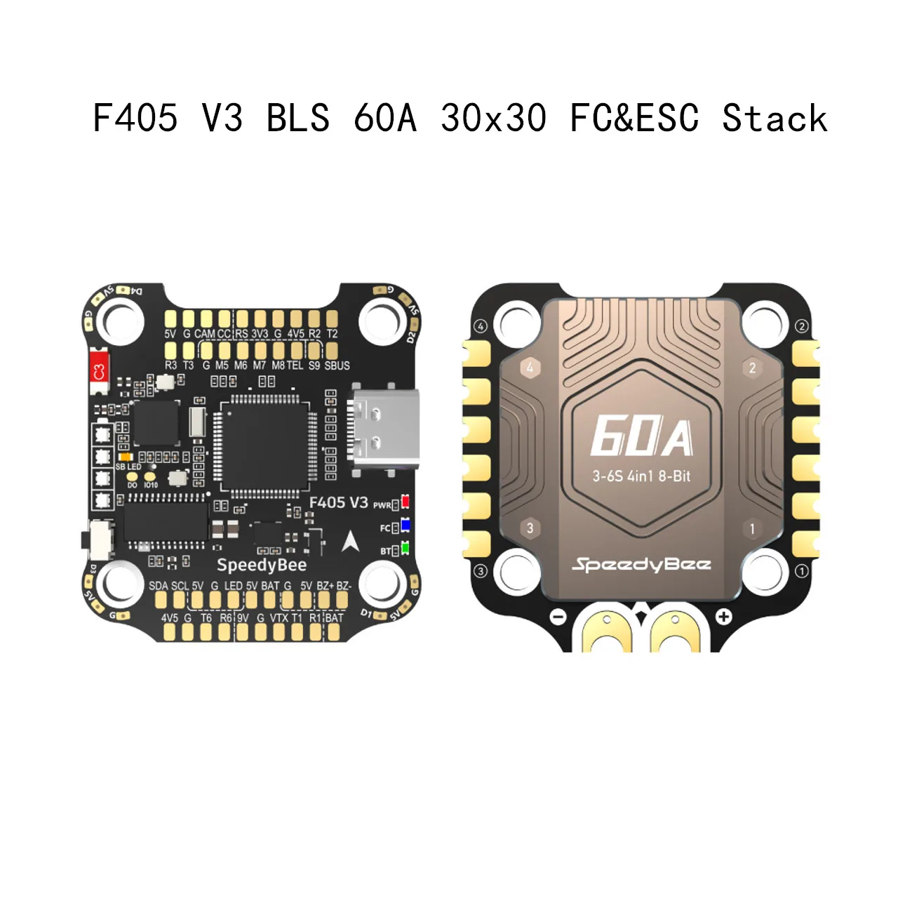 

Контроллер полета SpeedyBee F405 V3 BLS 60A 30x30 FC & ESC Stack F405 BLHELIS 60A 4 в 1 ESC для FPV беспилотных летательных аппаратов DIY части