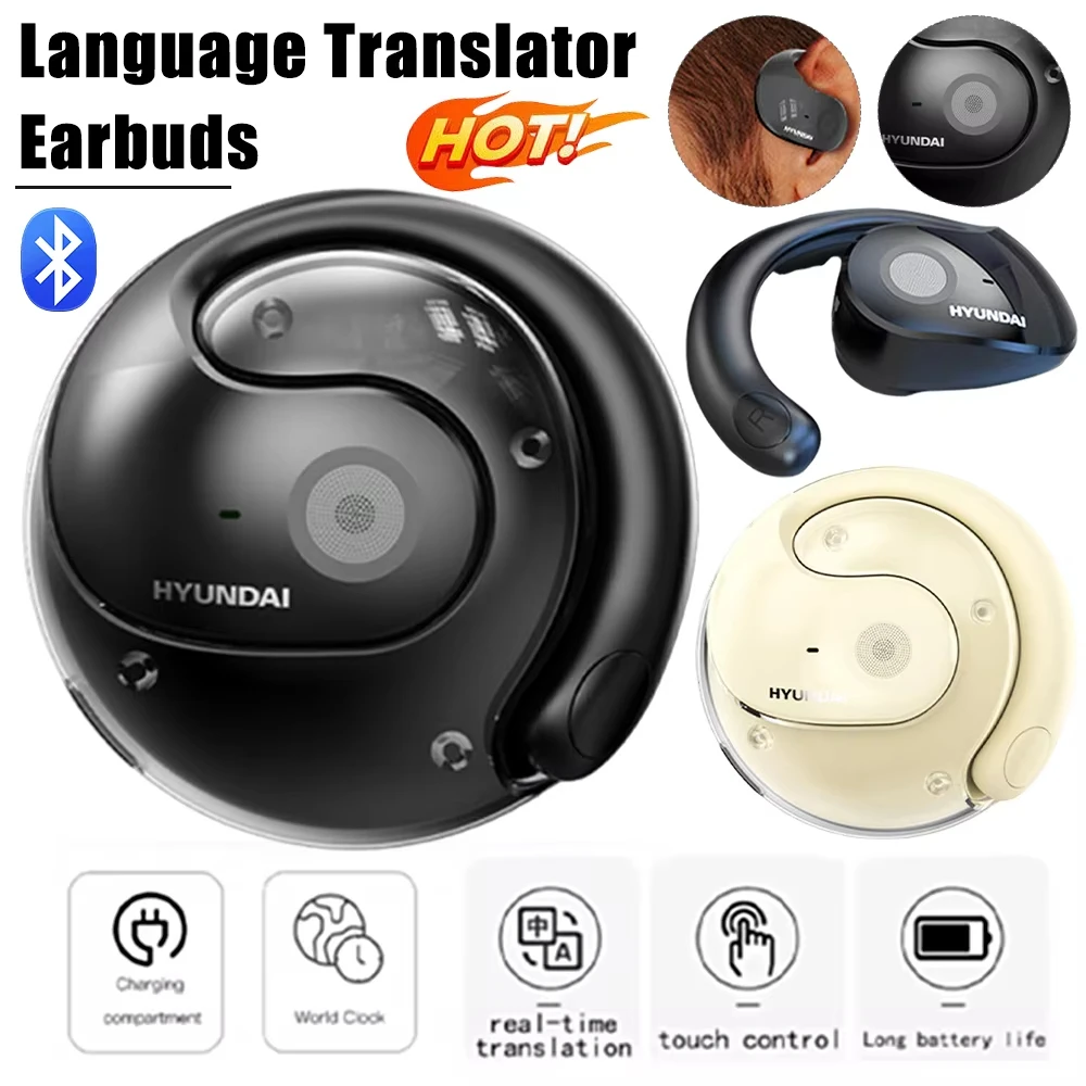 Usper Hy-T26 Pro üBersetzer KopfhöRer, Bluetooth üBersetzungskopfhöRer, Echtzeit Translation Kabellose Earbuds 144 SprachüBersetzer Mit Echtzeit-üBersetzung FüR Reisen Lernen