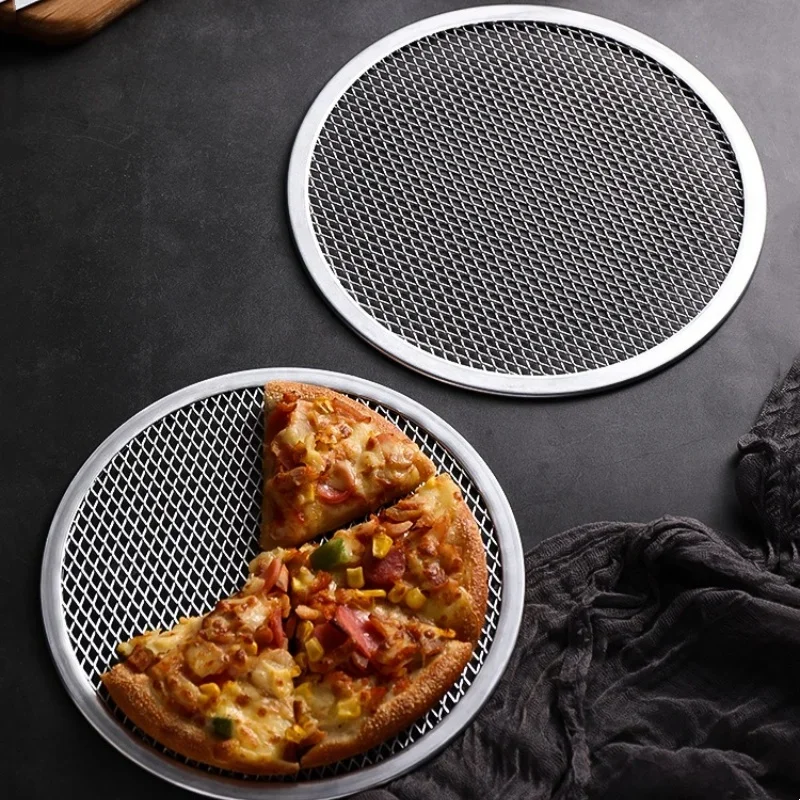 Pizza Baking Pan Mesh DIY Pizza Screen Aluminum Non-stick Mold Oven Hollow Pie Mesh Tool 6/8/10/12/14Inch