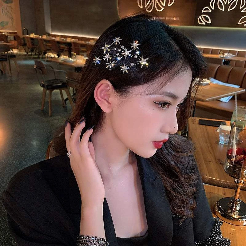 2022 Korea New Sweet Crystal Hair Clip Headwear For Women