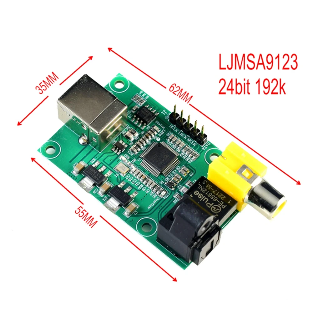 LJM SA9123 USB-SPDIF 광학 I2S 출력, 24 비트, 192K 디코딩 보드, HiFi SA9123L DAC, 신제품