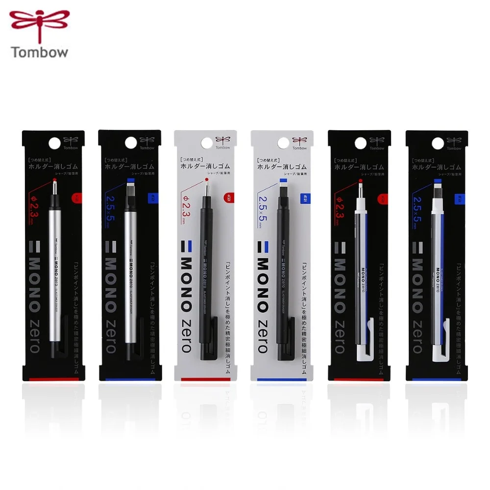Tombow Mono Zero Eraser Mechanical Rubber Refillable Pen Press Type Sketching Drawing Correction Children's Erasers Art Supplies 6