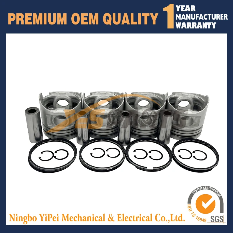 

4 Sets Piston & Ring for Mitsubishi 4M40 4M40T Engine