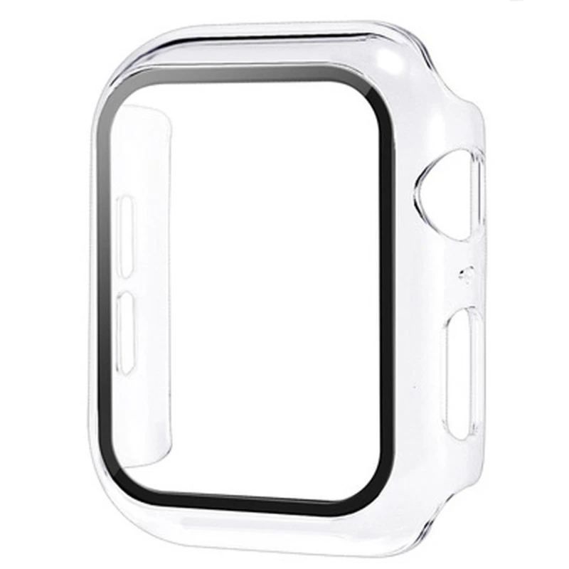 Verre + couvercle pour boîtier de montre Apple 9 8 7 6 SE 3, accessoire iWatch, protecteur d'écran, série Apple watch 44mm 40mm 38/42mm 45mm 41mm