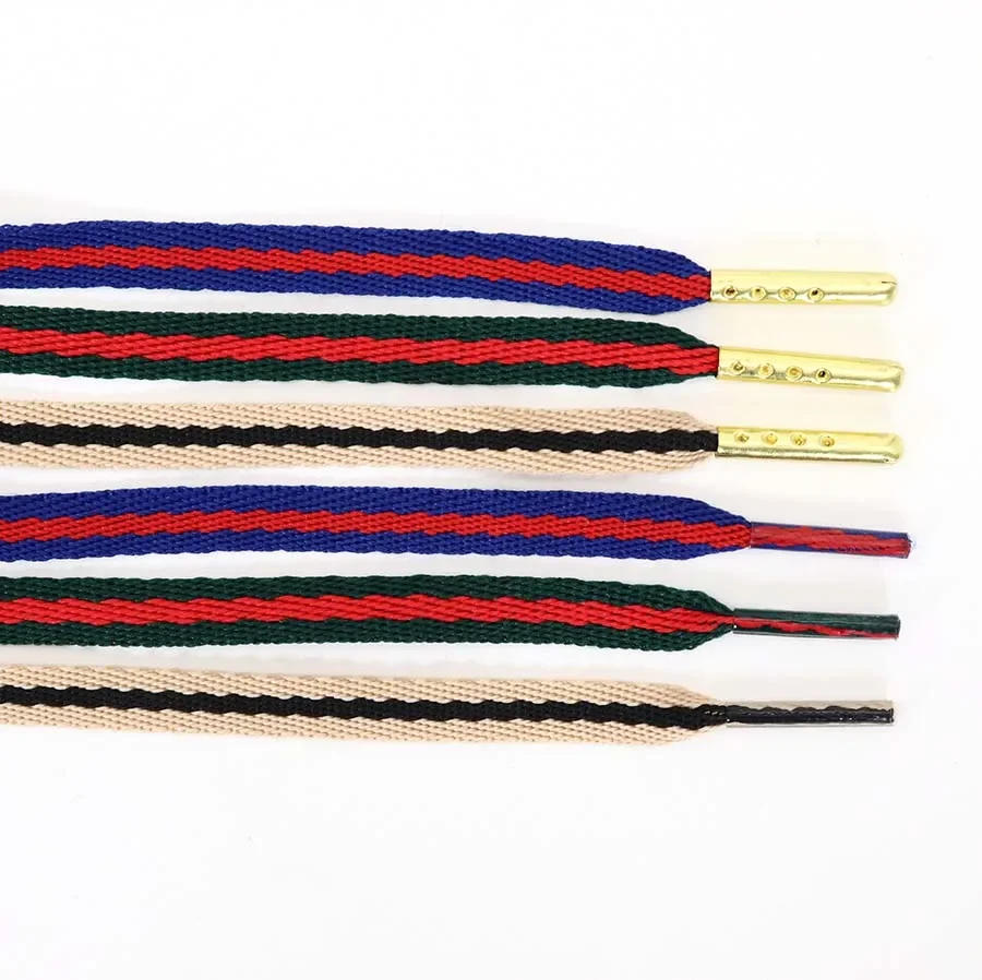8 mm grün rot, robuste Gurtband-Schnürsenkel, flache Polyester-Schnürsenkel, einlagige Schnürsenkel, Kunststoffspitzen für Turnschuhe, Stiefel