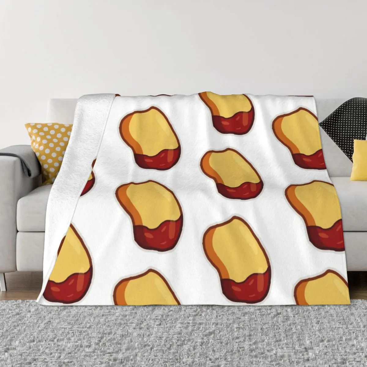 

chicken nugget Throw Blanket Kid'S halloween Cute Plaid Flannel Blankets