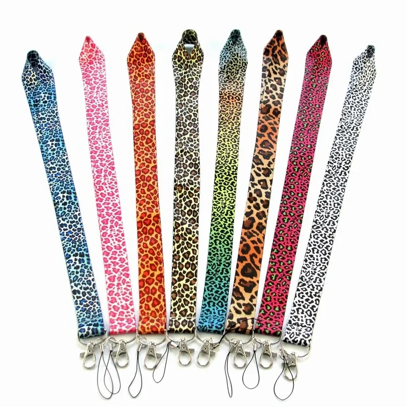

Leopard Animal Printed Key Lanyard ID Badge Card Holders Phone Neck Straps with Keyring Phone Accessories