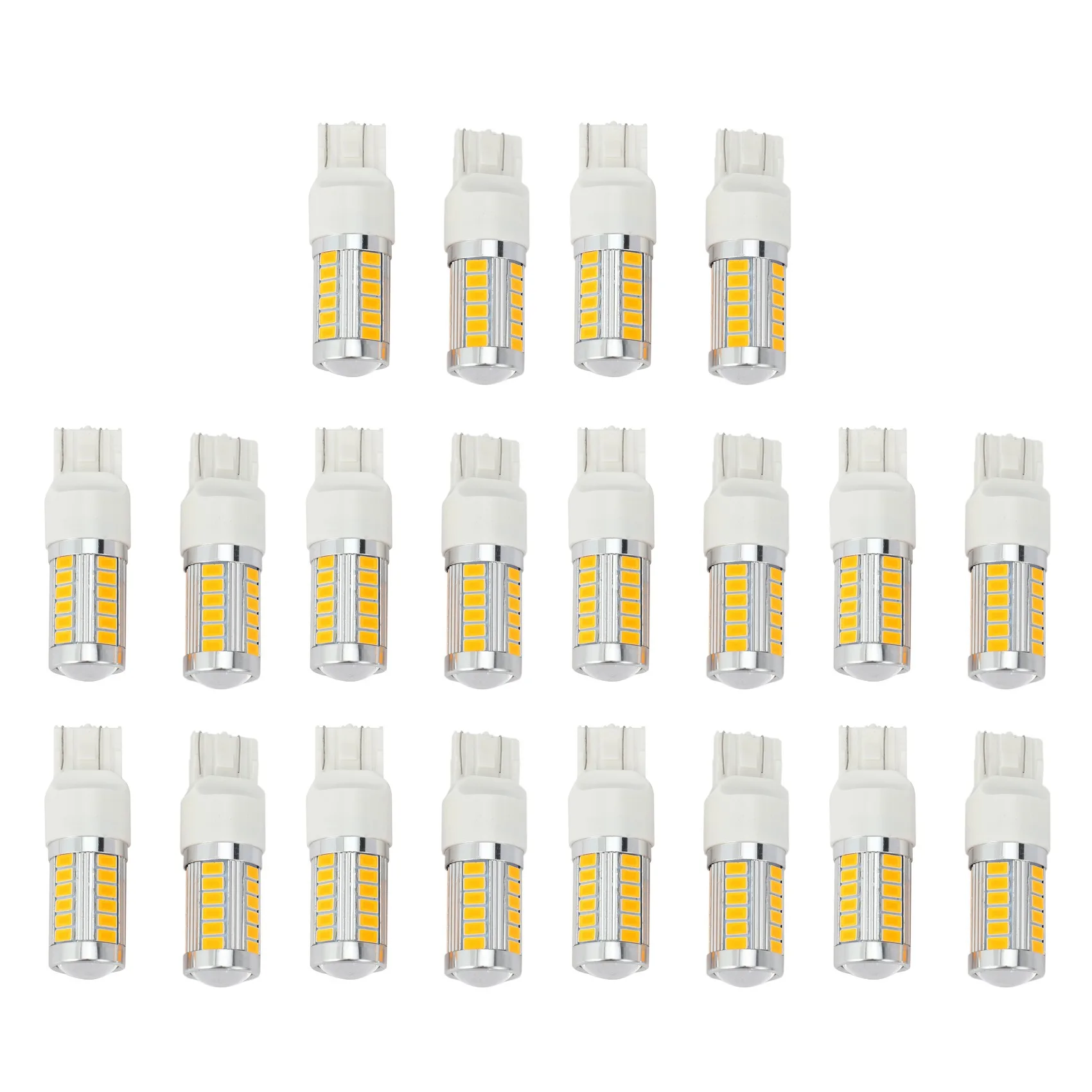 

7443, T20 LED Bulbs Amber Yellow 900 Lumens Super Bright Turn Signals Light Brake Stop Parking Light (Pack of 20)