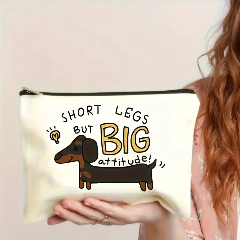 Cartoon Dachshund Cosmetic Bag Women Cartoon Zipper Makeup Bags Portable Travel Bags Organizer Pouch Storage Handbags Kids Purse 3