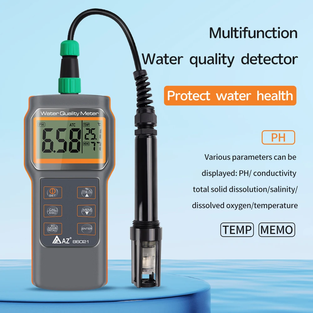 Ph Meter Storage Jual AZ 86031 Water Meter 5 In 1 Dissolved Oxygen PH ...