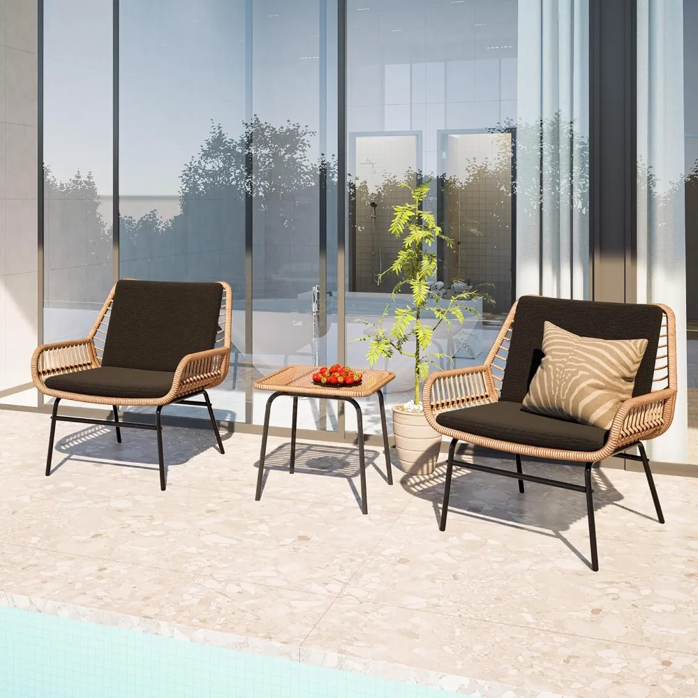 3-Piece Rattan Patio Furniture Set 2