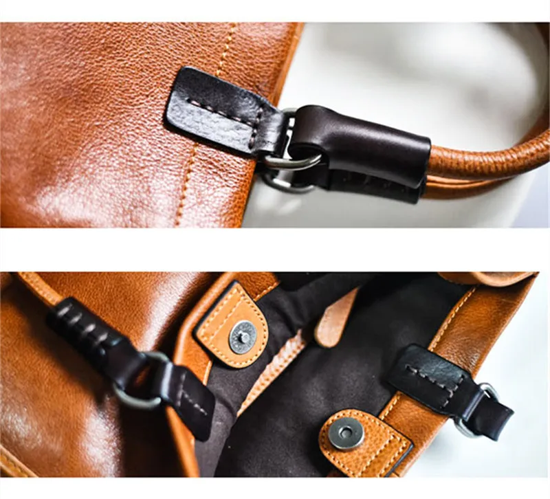 PNDME Retro Literarische Luxus Natürliche Echte Leder frauen Handtasche Einfache Damen Wochenende Täglichen Party Echtes Rindsleder Schulter Tasche – Detail 10