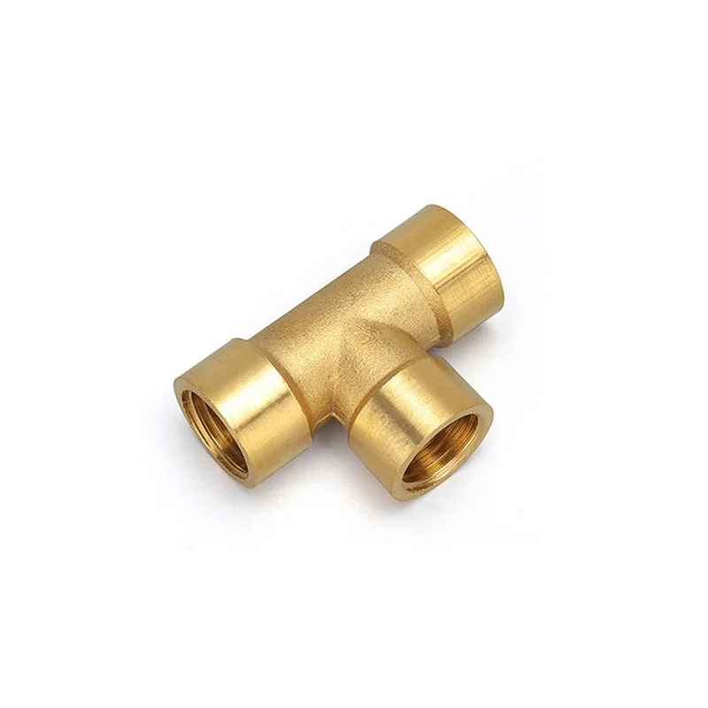 Tee Type Brass Pipe Fitting Adapter Coupler Connector For Water Fuel Gas 1/8" 1/4" 3/8" 1/2" 3/4" 1"BSP Female Thread 3 Way pipe fitting tee adapter
