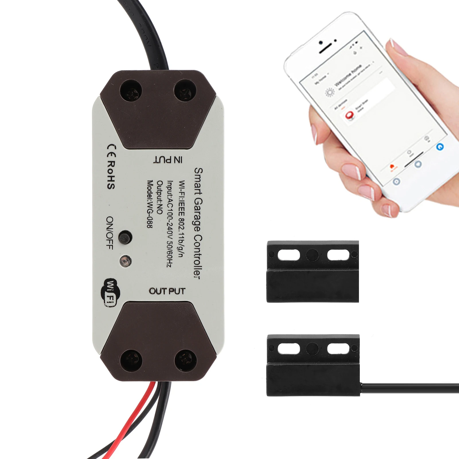 지능형 WIFI 차고 문 무선 음성 앱 원격 제어 TUYA 스마트 차고 문 컨트롤러 WIFI 차고 오프너