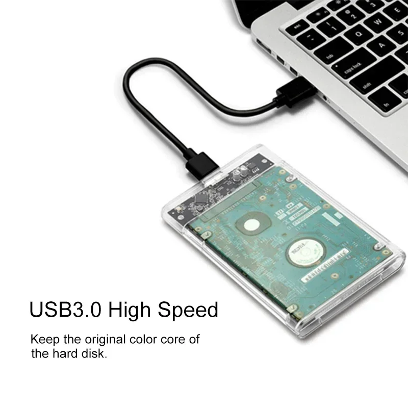USB 3.0 HDD Enclosure 2.5inch SATA SSD Hard Drive Case 5Gbps Transfer Speed Transparent Design Mobile External Housing external hard drive case ssd enclosure external hard drive box hard disk case hard drive enclosure hdd case enclosure
