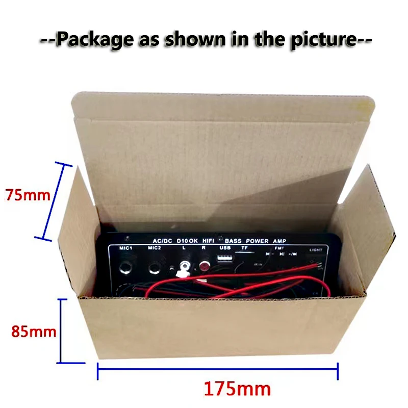 Audio Amplifier Board 30-120W for 8-12inch 4Ohm Speaker 12V 24V 110V 220V Subwoofer Aux Tf Card