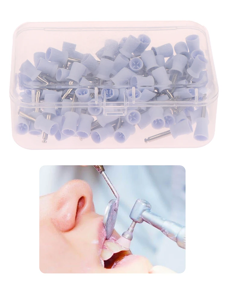 

100Pcs Dental Polishing Cup Latch Type Rubber Tooth Polish Polishing Brush Prophy Cup For Low Speed Handpiece Oral Hygiene
