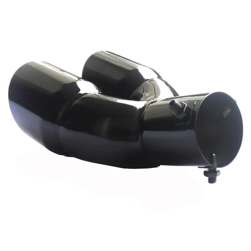 Exhaust Pipe Tip Tail Pipe Muffler Universal 63mm Car Exhaust Pipe Inlet Double-Barrel Rear Tip