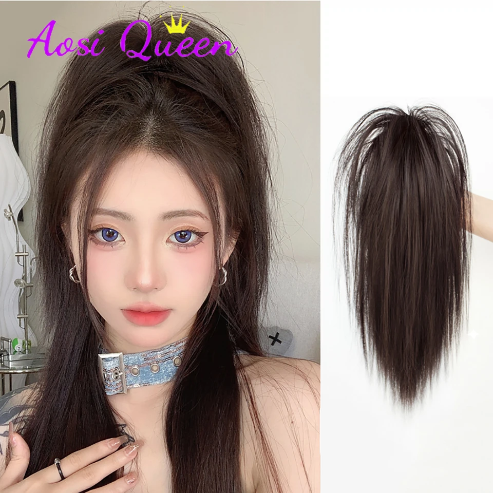 

AS Horsetail Wig Female Waterfall Half Tied Wig Female Long Hair High Horsetail Grab Clip Wig Braid Natural Fluffy Hair Increase