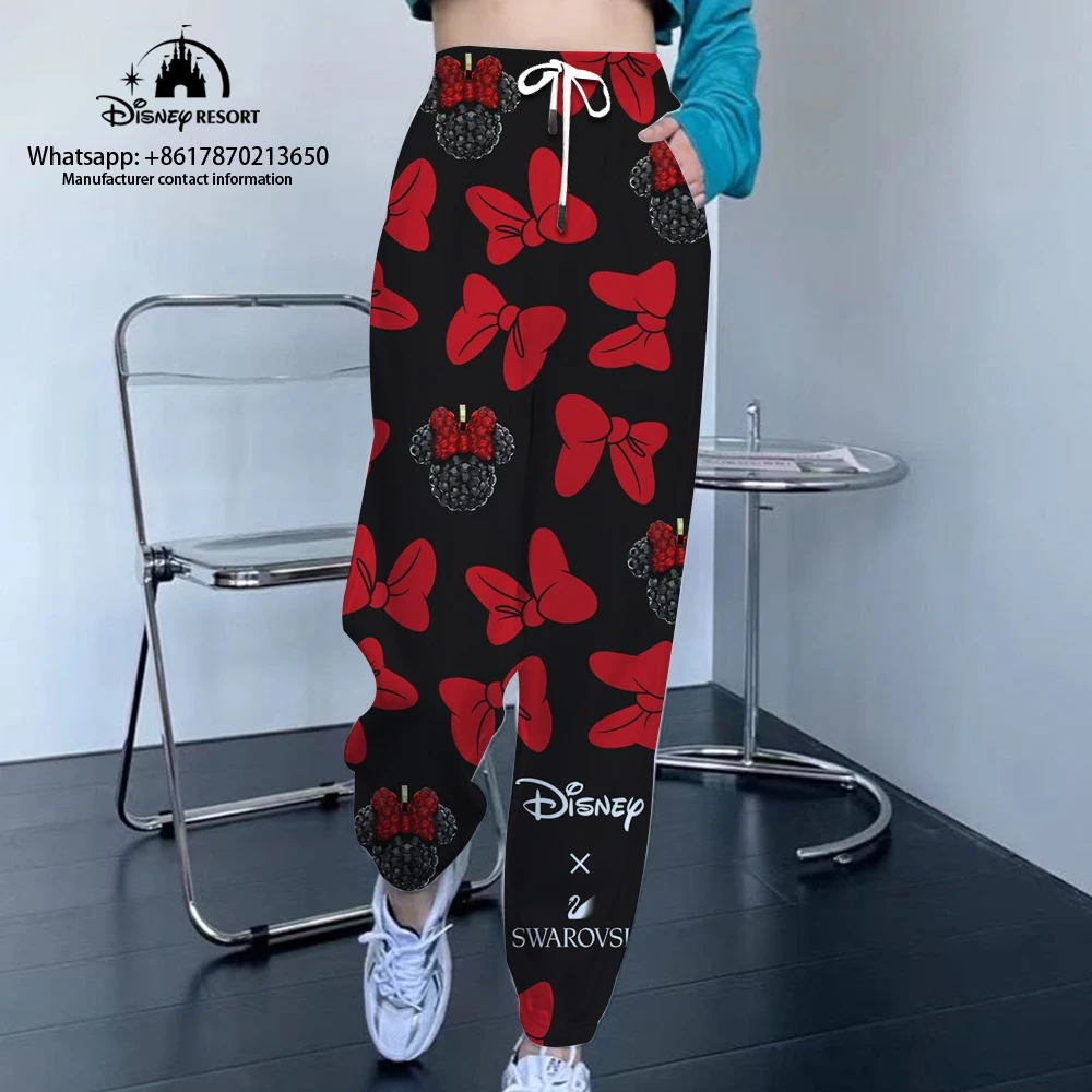 

2024 Disney Mickey Minnie Animation Autumn New Women's Casual Harajuku Street Style Small Feet Versatile Unisex Sports Pants