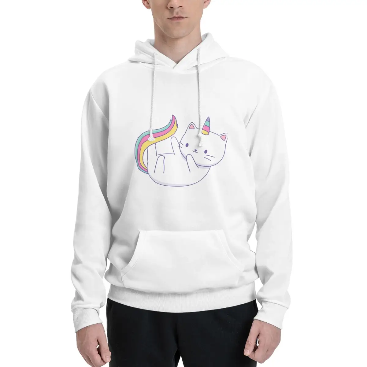 

Divertidos De Cat Unicornio For Sale Couples Plus Velvet Hooded Sweater Novelty Home Kawaii Hooded rope pullover High quality