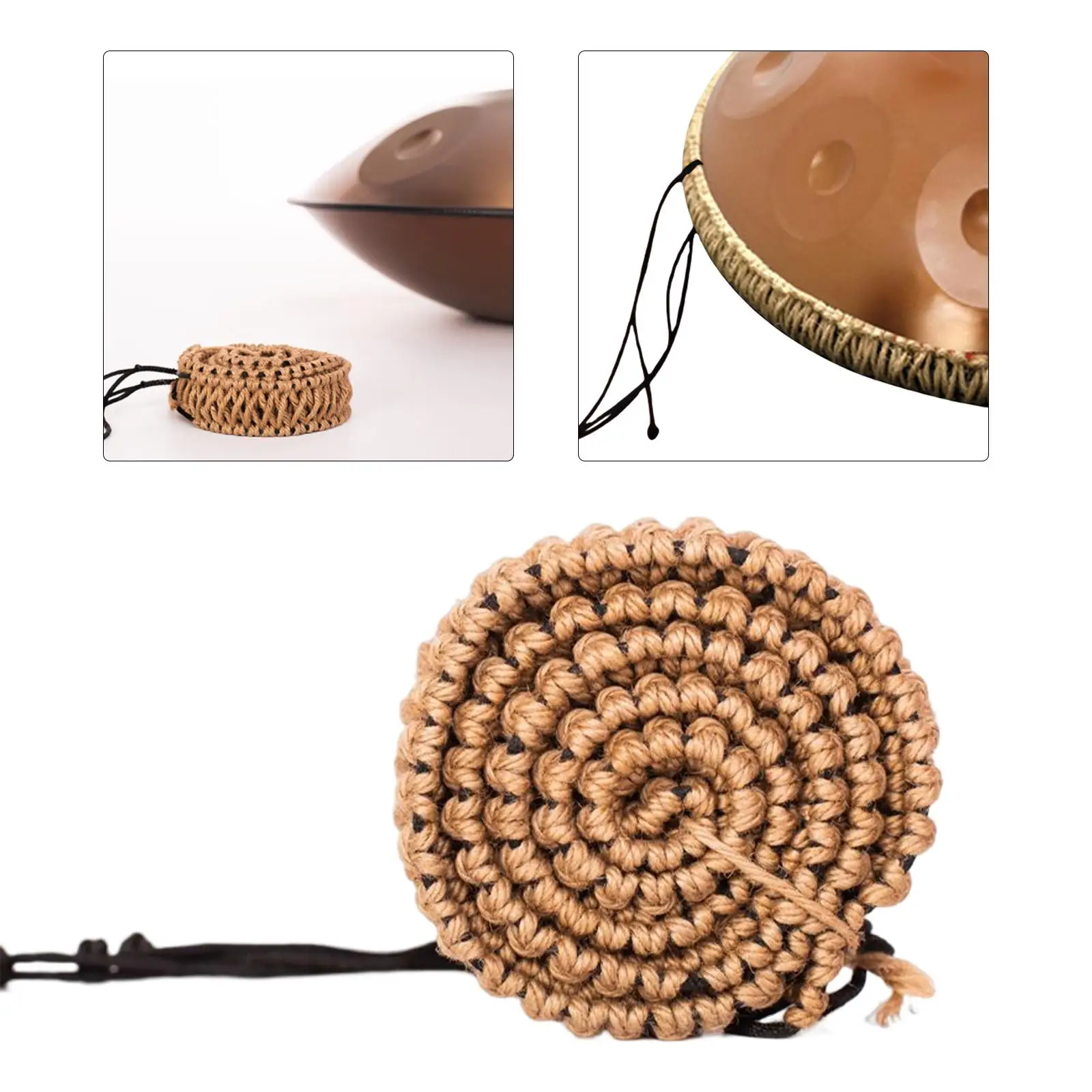 Wrap Rings Protector Bag Handmade Handpan Decoration Woven Rattan Rope Rope for Hand Pan Drum