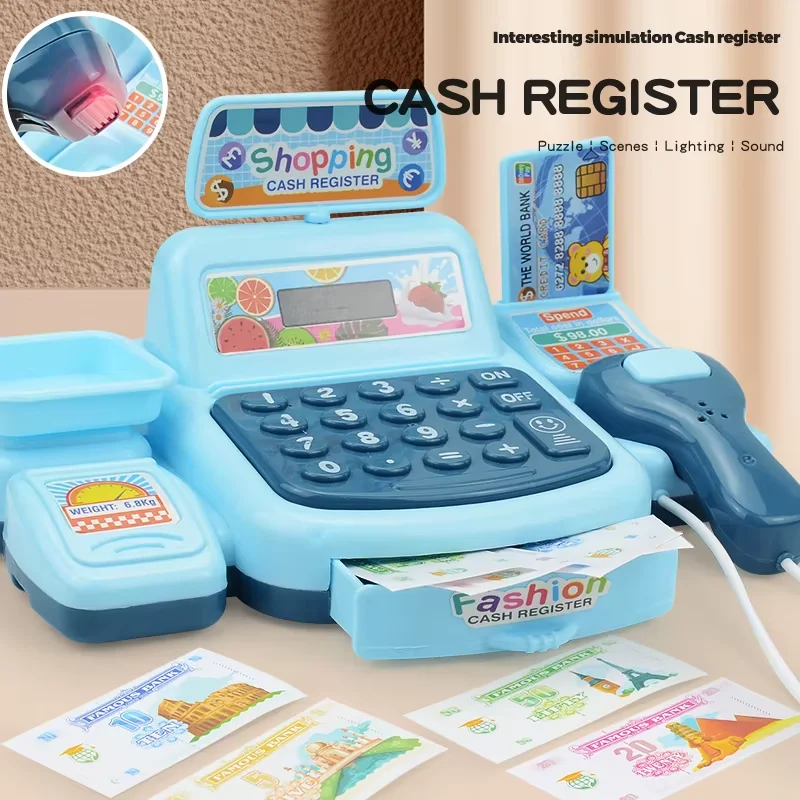 Simulation shopping cash house toys supermarket cashier toys cash register playset