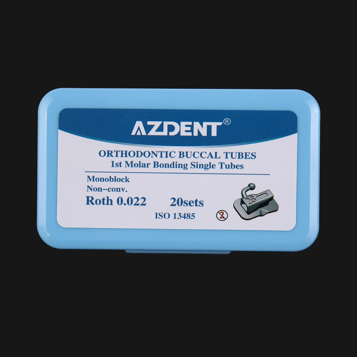 80 Teile/schachtel AZDENT Dental Bukkalröhrchen 1st Molar Bondable Monoblock Nicht Cabrio Single Roth MBT 0,022 Kieferorthopädische Bukkalröhrchen – Detail 6