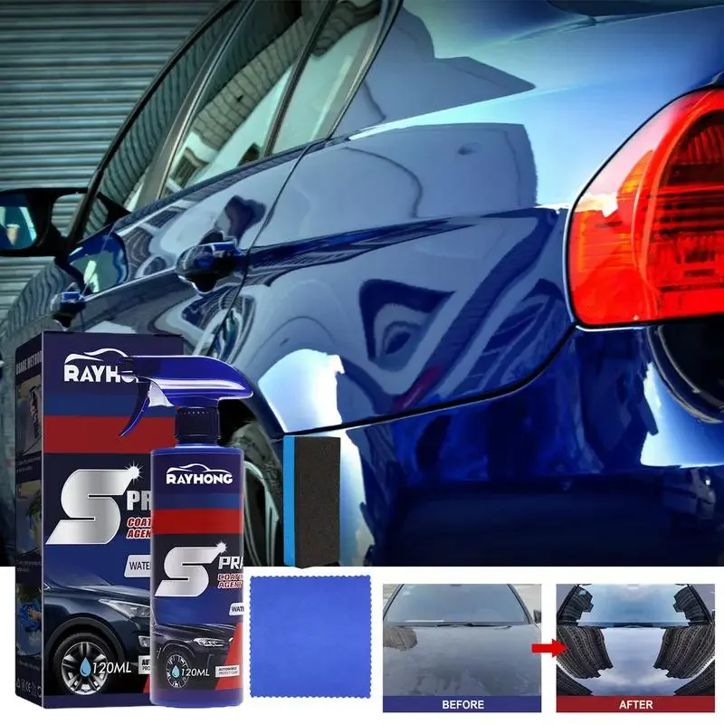 3 In 1 Quick Coating Spray Car Wash Ceramic Spray Waterless High Protection 120ml Car Shield Coating Car Paint Repair Wax Polish 3