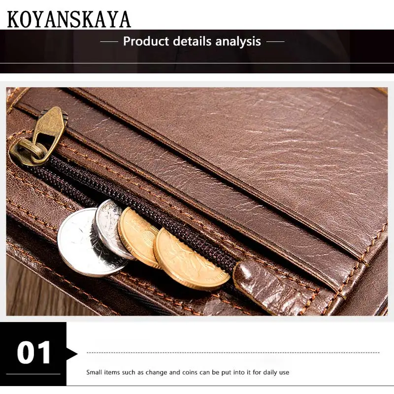 RFID Anti Theft Leather Men's Wallet,Wallet,Coin Purse,Keypack，Card Package,Head Layer Cowhide Multiple Card Positions