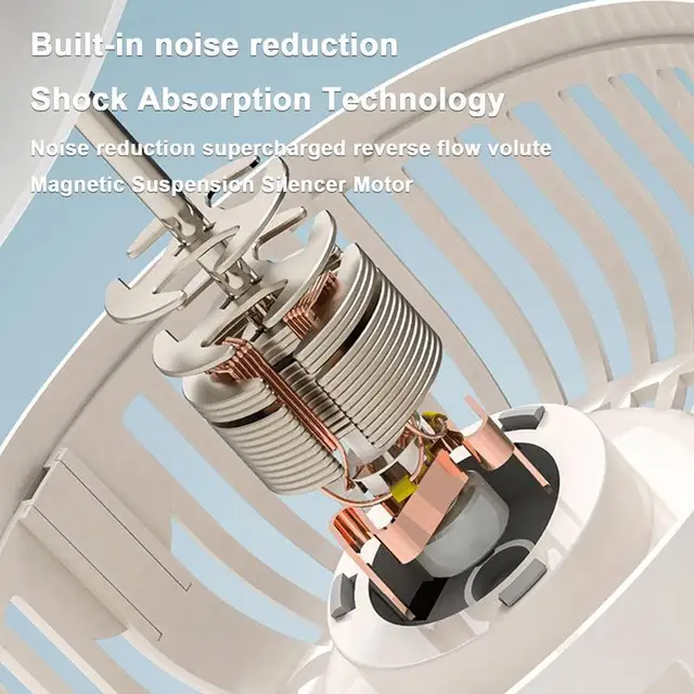 Íróasztal Ventilátor Akkumulátorral Működtetett Állítható Forgó Csendes Hálószobához 5V Air Circulator Strong Airflow Otthoni Irodákhoz - Image 2