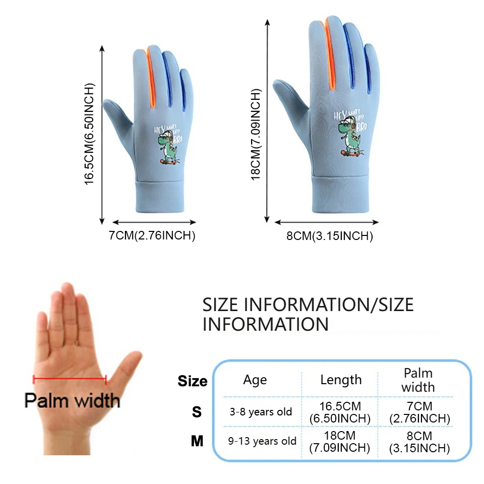Winter Children's Gloves GTUBIKE Cartoon Dinosaur Cycling Kids Warm Sports Skiing Windproof Waterproof Boys Girls