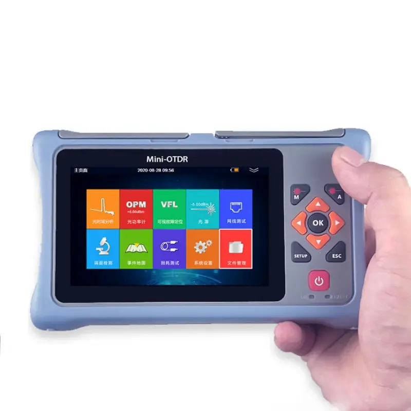 

100KM 12 Function In 1 1350/1550nm OTDR FTTH Mini OTDR Optical Fiber Tester FT-4302R