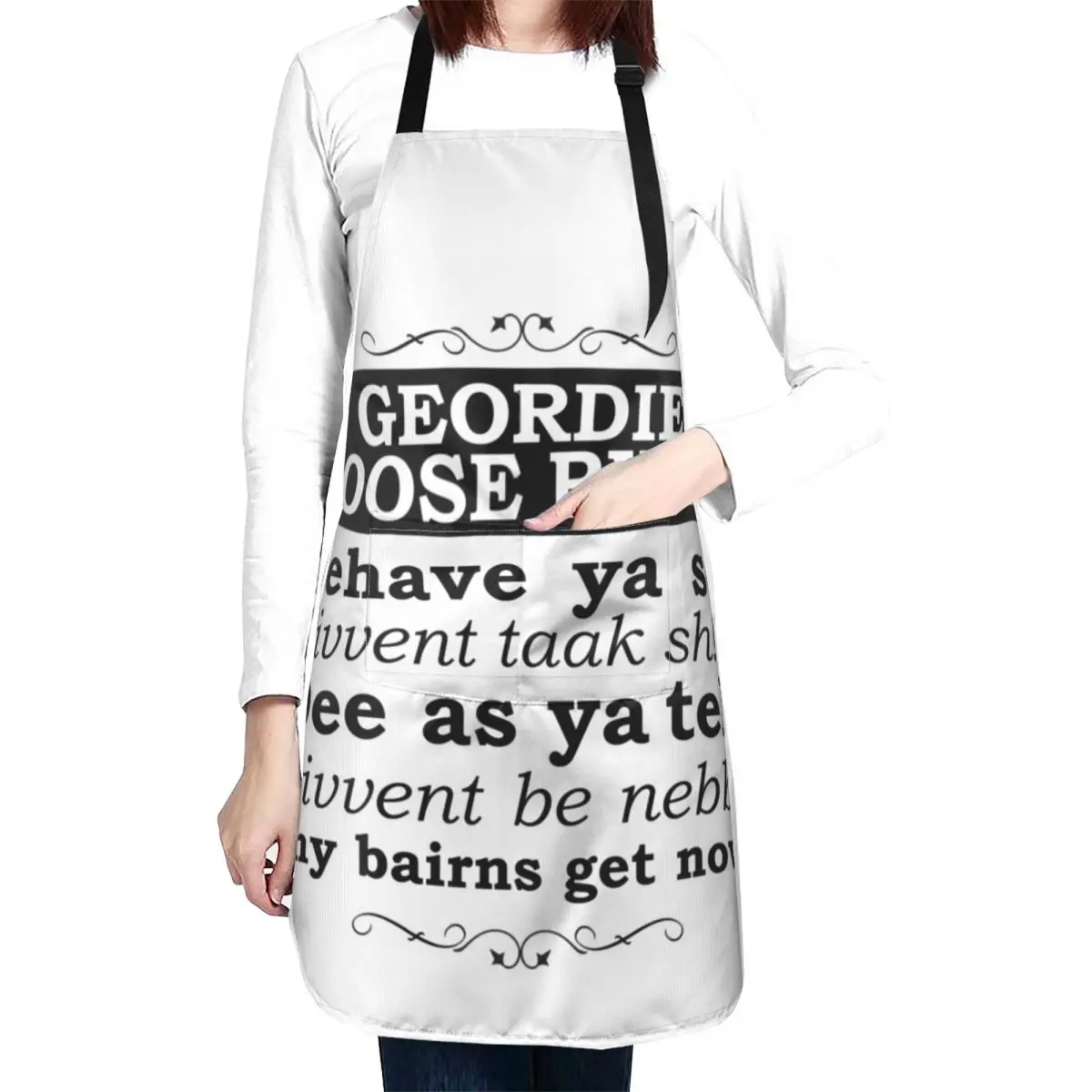 

Geordie House Rules Apron waterproof apron for women kitchen apron girl