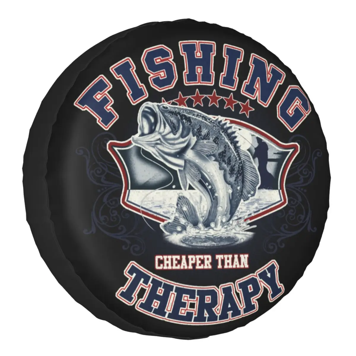 

Fishing Cheaper Than Therapy Spare Tire Cover for Jeep RV SUV Trailer Fisherman Car Wheel Protector Covers Inch