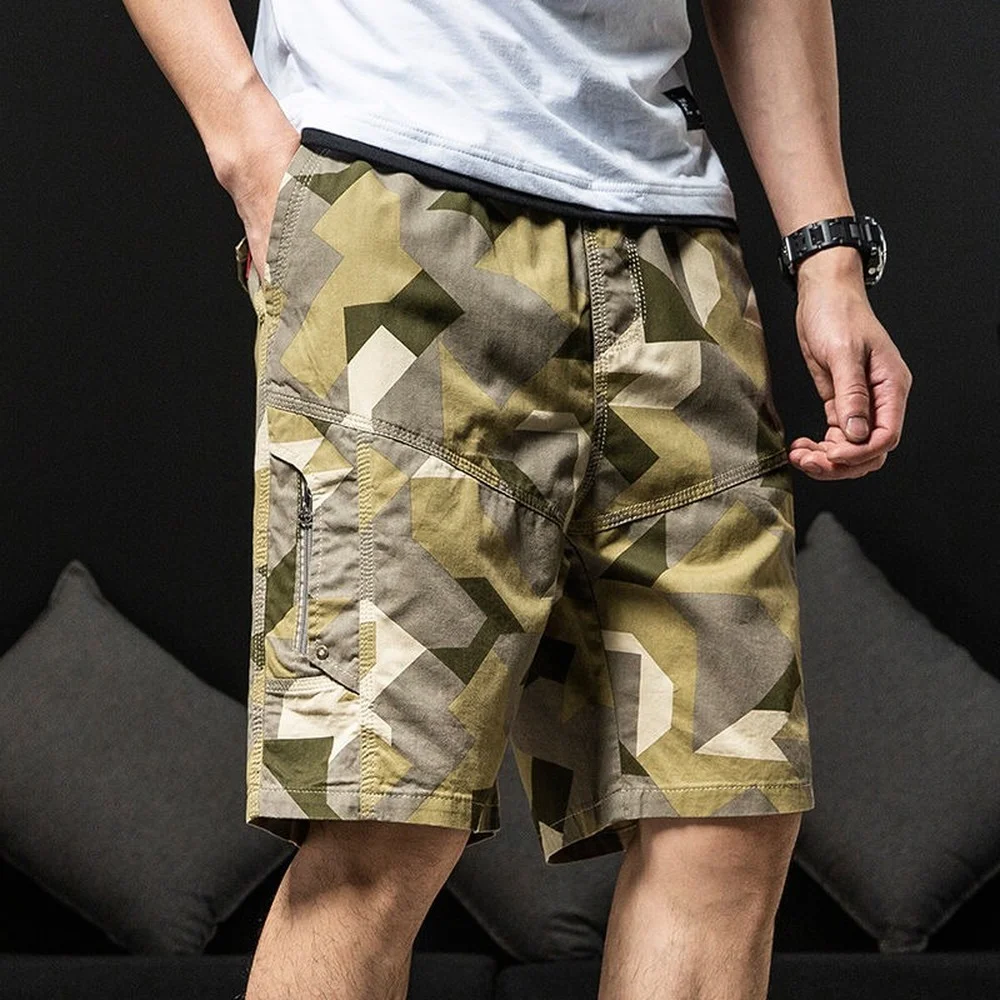 Camouflage Shorts Men Summer Casual Trousers Knee Length Men Streetwear