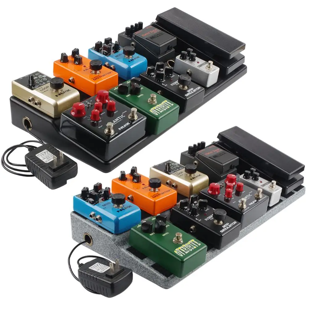 

Guitar Pedal Board 19.7 X 10.6 X 5.1" Large Capacity Pedalboard With Built-in Power Supply Room Carry Bag Mounting Tape 2.42 Lb