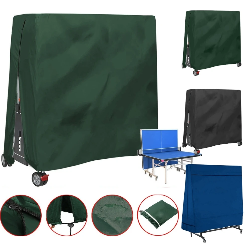 Table Tennis Cover Heavy Duty Waterproof 210D Oxford Cloth Outdoor Ping Pong Storage Accessories