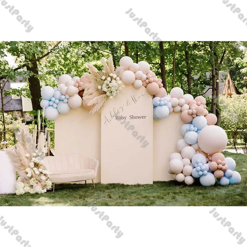 Doubled Brown Beige Boho Balloon Garland Baby Shower Decorations