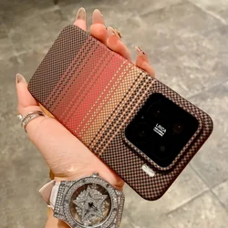 Sleek Carbon Fiber Magnetic Wireless Charging Case - Ultra - Thin & Shockproof for Xiaomi 17Pro (Orange)