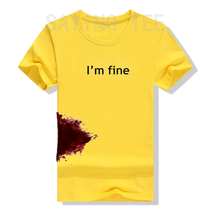 I'm Fine Graphic Novelty Sarcastic Movie Halloween Costume Humor Scary Funny T Shirt Gifts for Women Men Clothing Graphic Tee 4