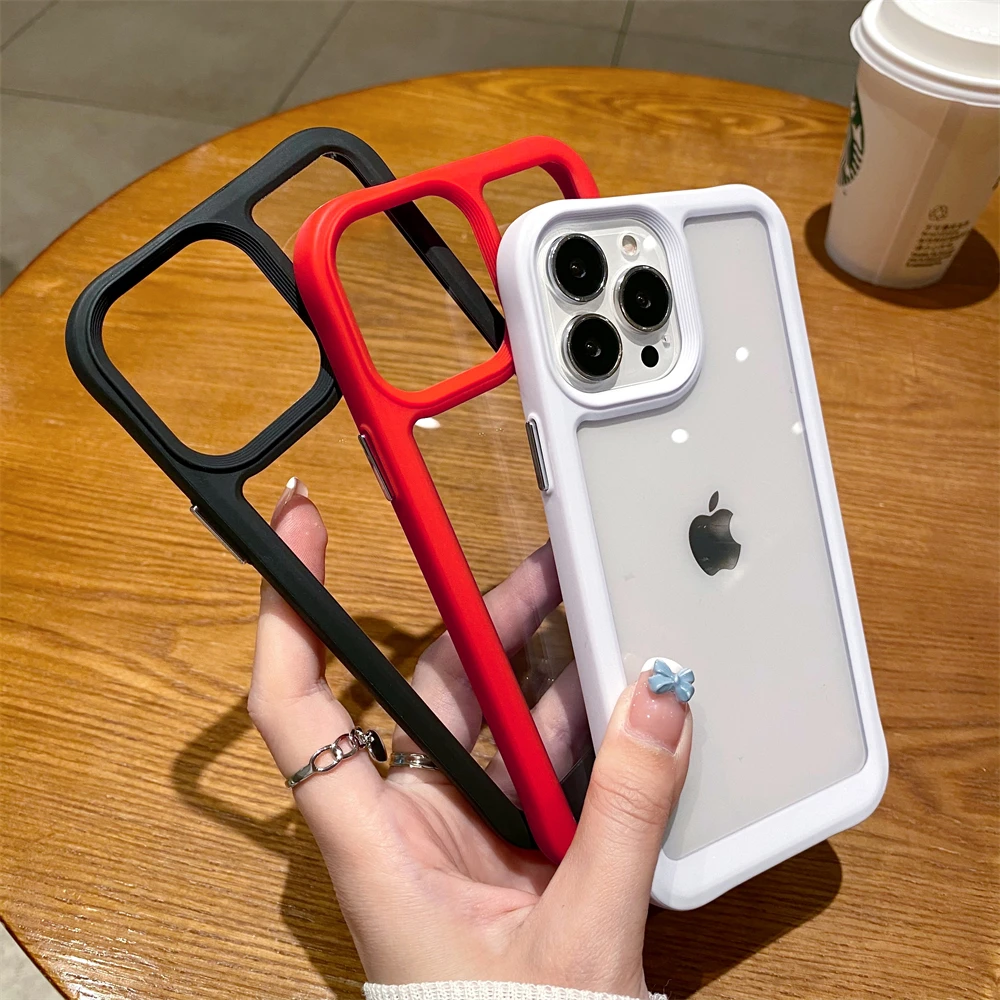 iphone 11 Pro Max  cover Luxury Transparent Shockproof Armor Case for iPhone 13 12 Mini 11 Pro Max X XR XS 7 8 Plus SE Matte Soft Bumper Clear Hard Cover iphone 11 Pro Max  case
