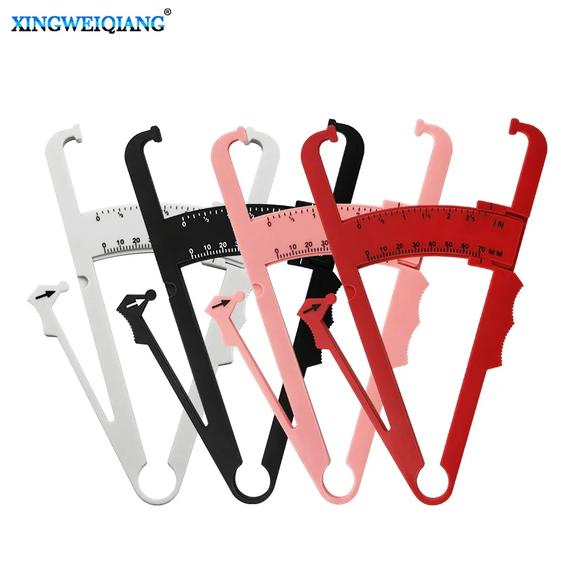 Body Fat Caliper Body Fat Loss Tester Calculator Fitness Clip Fat Measurement Tool Slim Chart Skinfold Test Instrument