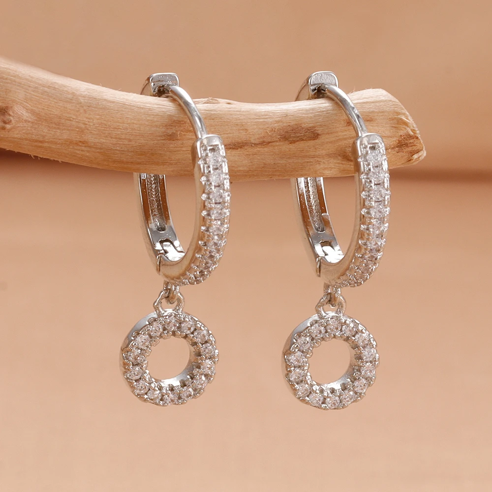 Nidin Hot Sale Initial A-Z Letters Mini Small Hoop Earrings Gold Color Zircon Jewelry Alphabet Fashion Christmas New Year Gift