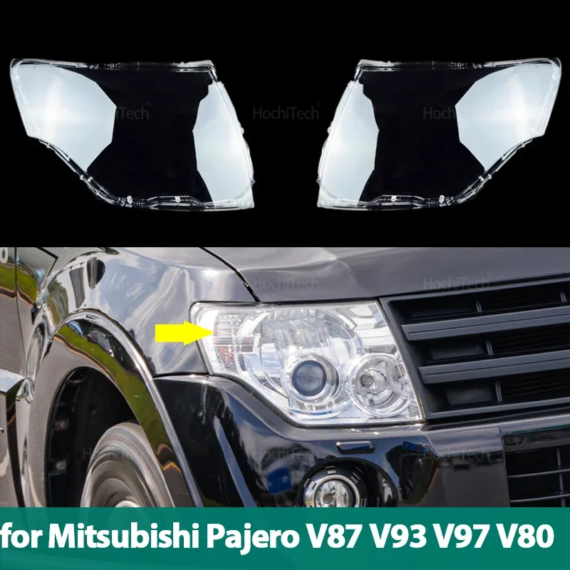 Car Headlamp Cover Headlight Lens Glass Cover Lampshade Bright Shell Covers for Mitsubishi Pajero V87 V93 V97 2007-2020