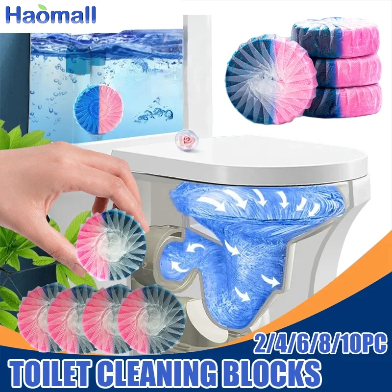 Toilet Bowl Cleaner Drain Tank Rose Fragrance Tablet Freshener Deodorization Stain Remover House Bathroom Cleaning Agent Product