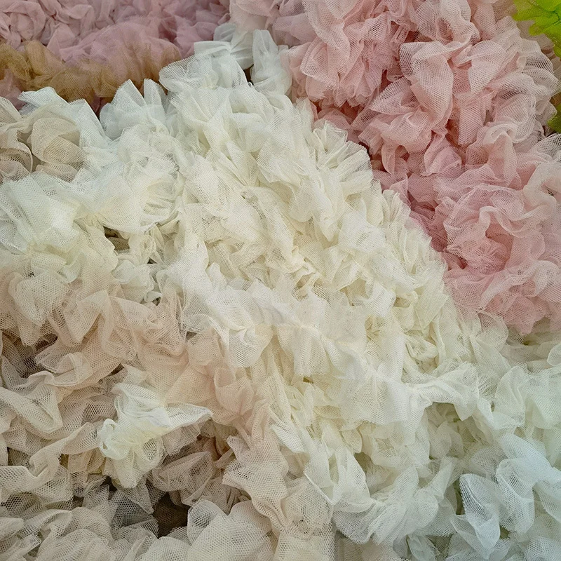 Description Picture 5 of item8 Kinds Of Cartoon Color Center Pleated Ruffle Lace Ribbon DIY Hat Storage Basket Crafts Border Clothing Skirt Sewing Decoration